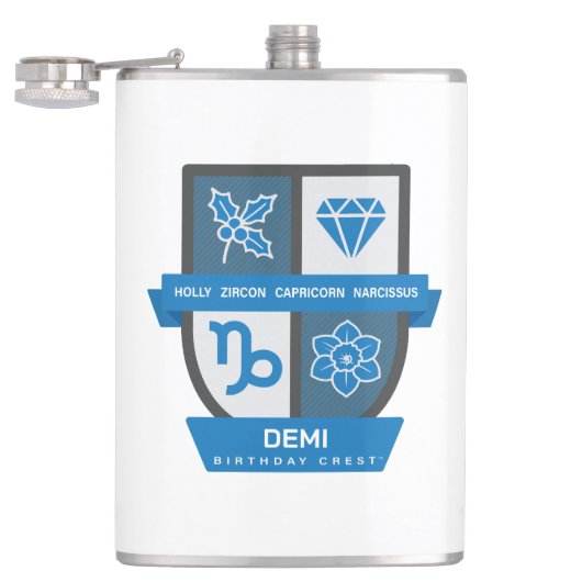 Capricorn Birthday Crest™ December 22-31 Heupfles (Geopend)