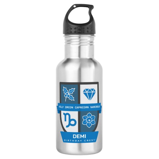 Capricorn Birthday Crest™ December 22-31 Waterfles (Voorkant)