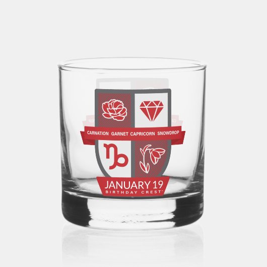 Capricorn Birthday Crest™ January 1-19 Whisky Glas (Voorkant)