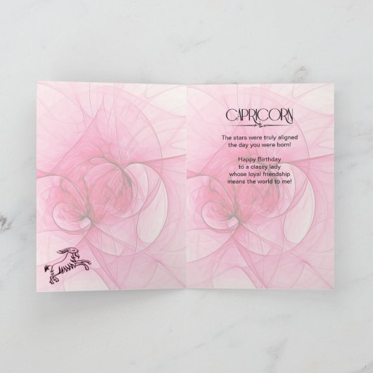Capricorn Birthday for her Zodiac Star Sign Kaart (Binnen)