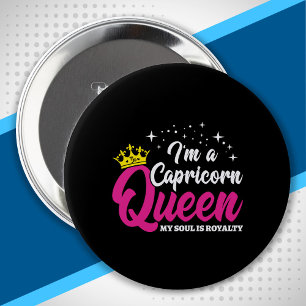 Capricorn Birthday Queen Zodiac December januari Ronde Button 4,0 Cm