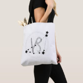 Capricorn Black en Silver zodiac constellatie Tote Bag (Dichtbij)
