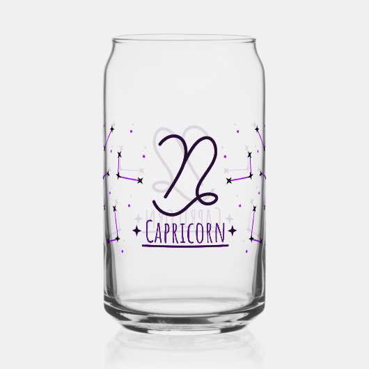 Capricorn Can Glass Zodiac Drinkware Blikvorm Glas (Voorkant)