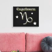 Capricorn-chroomsymbool Canvas Afdruk (Insitu (Woonkamer))