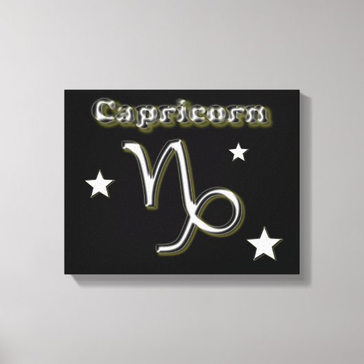 Capricorn-chroomsymbool Canvas Afdruk (Voorkant)