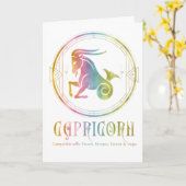 Capricorn Compatibility Birthday Wenskaart Kaart (Gele Bloem)