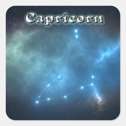 Capricorn constellatie vierkante sticker (Voorkant)