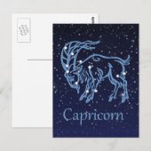 Capricorn Constellation and Zodiac Sign with Stars Briefkaart (Voorkant / Achterkant)