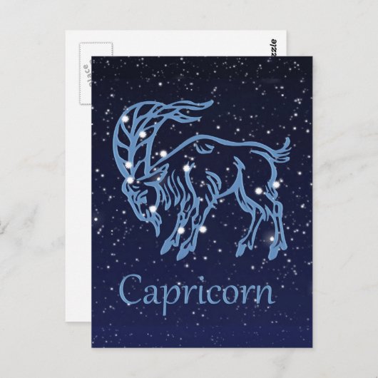 Capricorn Constellation and Zodiac Sign with Stars Briefkaart (Voorkant / Achterkant)