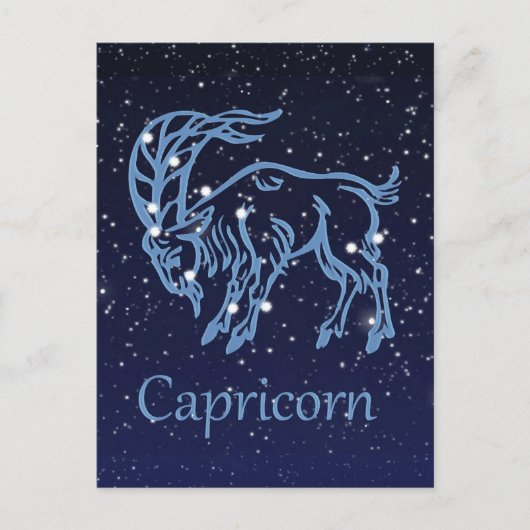 Capricorn Constellation and Zodiac Sign with Stars Briefkaart (Voorkant)