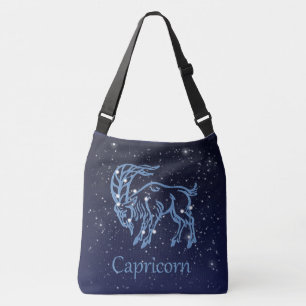 Capricorn Constellation and Zodiac Sign with Stars Crossbody Tas