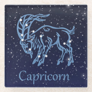 Capricorn Constellation and Zodiac Sign with Stars Glazen Onderzetter