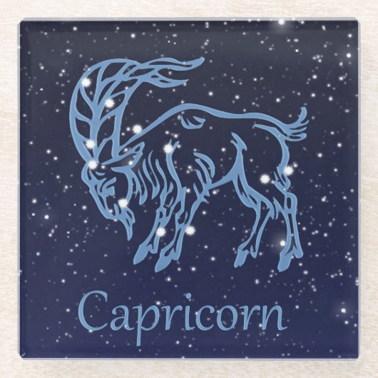 Capricorn Constellation and Zodiac Sign with Stars Glazen Onderzetter (Voorkant)