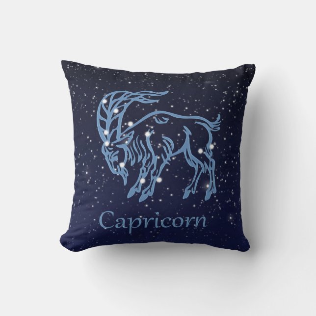 Capricorn Constellation and Zodiac Sign with Stars Kussen (Voorkant)