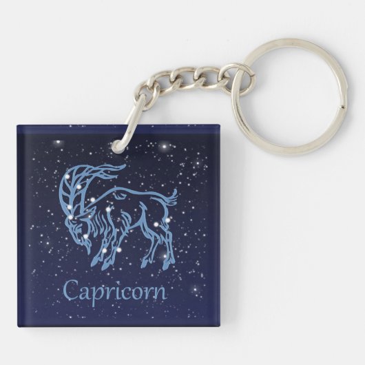 Capricorn Constellation and Zodiac Sign with Stars Sleutelhanger (Achterkant)