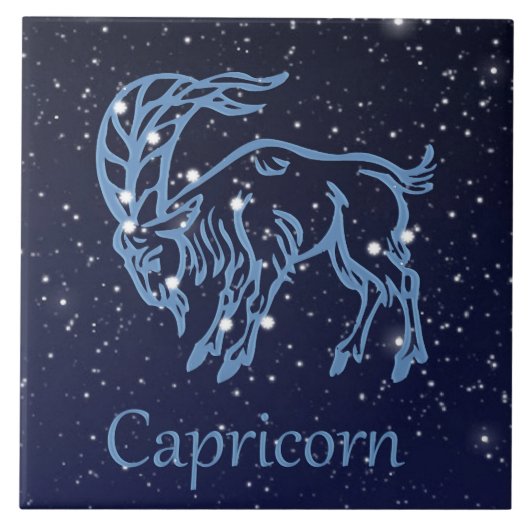 Capricorn Constellation and Zodiac Sign with Stars Tegeltje (Voorkant)