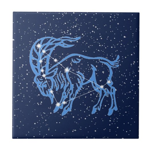 Capricorn Constellation en Sun Sign with Stars Tegeltje (Voorkant)