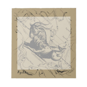 Capricorn Constellation Engraving Hevelius Notitieblok