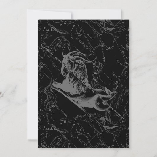 Capricorn Constellation Hevelius 1690 on Black (Voorkant)