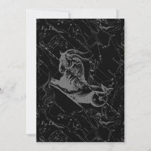 Capricorn Constellation Hevelius 1690 on Black