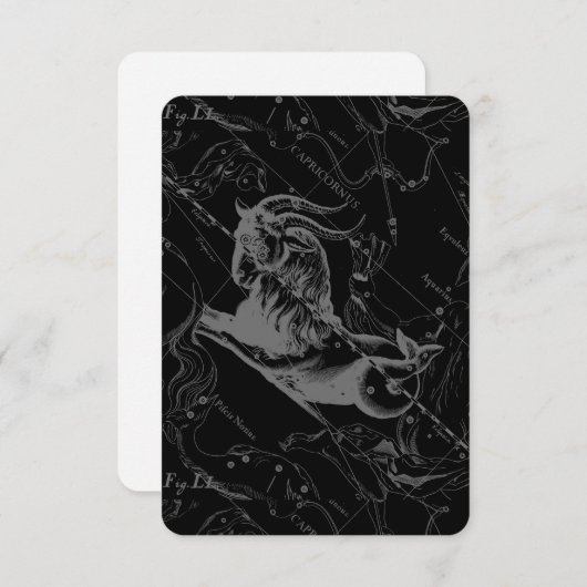 Capricorn Constellation Hevelius 1690 on Black (Voorkant / Achterkant)