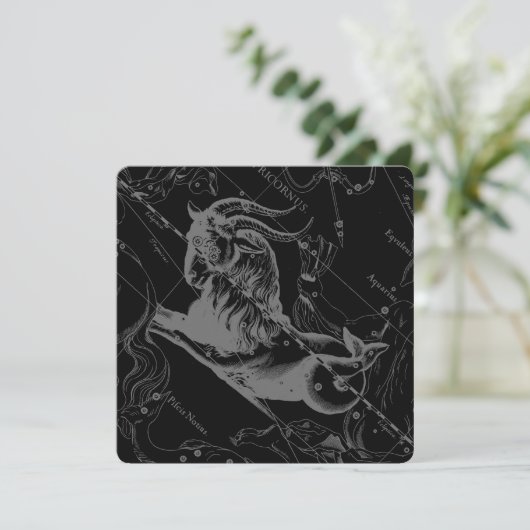 Capricorn Constellation Hevelius 1690 on Black (Staand voorkant)