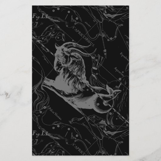 Capricorn Constellation Hevelius 1690 on Black Flyer (Voorkant)