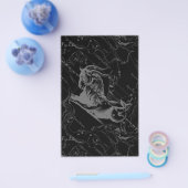 Capricorn Constellation Hevelius 1690 on Black Flyer (Enkel)