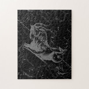 Capricorn Constellation Hevelius 1690 on Black Legpuzzel