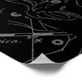 Capricorn Constellation Hevelius 1690 on Black Poster (Hoek)