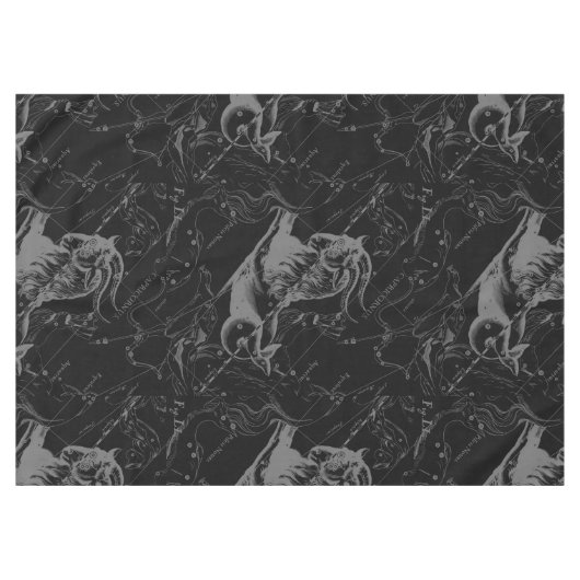 Capricorn Constellation Hevelius 1690 on Black Tafelkleed (Voorkant (Horizontaal))