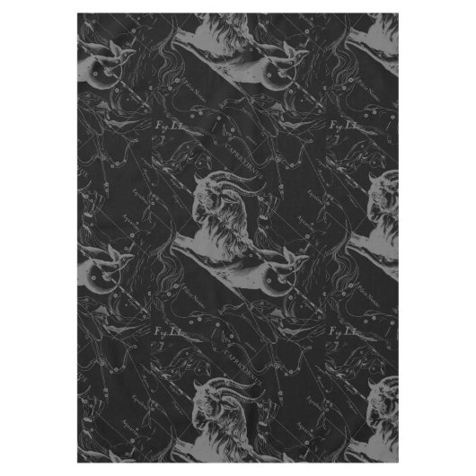 Capricorn Constellation Hevelius 1690 on Black Tafelkleed (Voorkant)