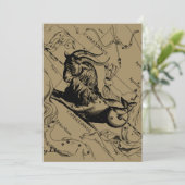 Capricorn Constellation Hevelius 1690 op Taupe (Staand voorkant)