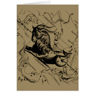 Capricorn Constellation Hevelius 1690 op Taupe