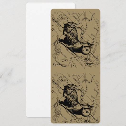 Capricorn Constellation Hevelius 1690 op Taupe (Voorkant / Achterkant)