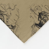 Capricorn Constellation Hevelius 1690 op Taupe Fleece Deken (Hoek)
