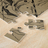 Capricorn Constellation Hevelius 1690 op Taupe Legpuzzel (Zijkant)