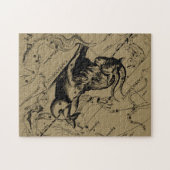 Capricorn Constellation Hevelius 1690 op Taupe Legpuzzel (Horizontaal)