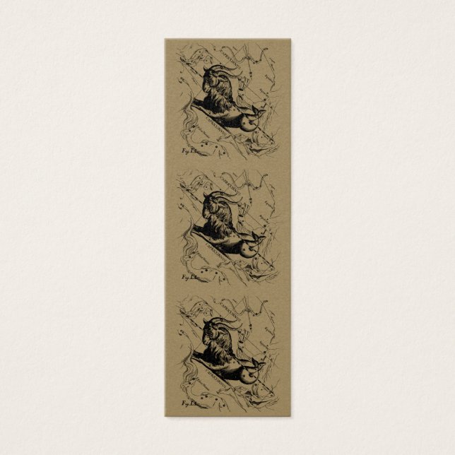 Capricorn Constellation Hevelius 1690 op Taupe Mini Visitekaartjes (Voorkant)