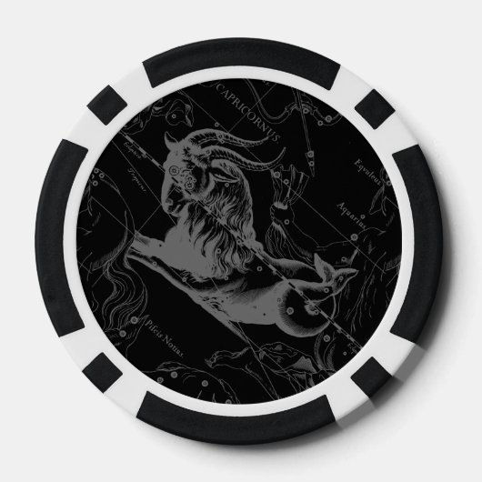 Capricorn Constellation Map  Hevelius 1690 Pokerchips (Achterkant)