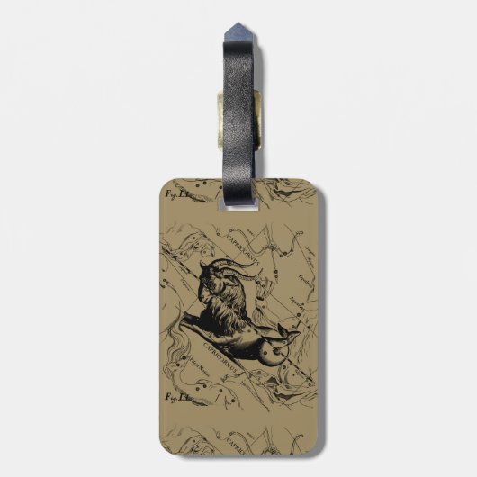 Capricorn Constellation Map Hevelius Engraving Bagagelabel (Achterkant verticaal)