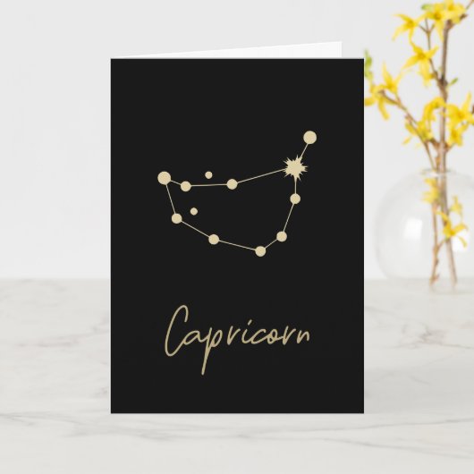 Capricorn Constellation Zodiac Kaart (Gele Bloem)
