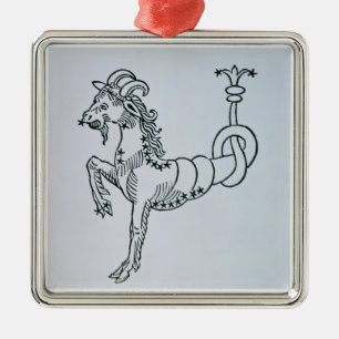 Capricorn (de geit) een illustratie uit de "Poe" Metalen Ornament