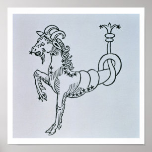 Capricorn (de geit) een illustratie uit de "Poe" Poster