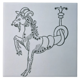 Capricorn (de geit) een illustratie uit de "Poe" Tegeltje