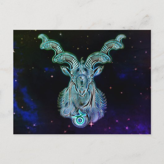 capricorn de geit zodiac briefkaart (Voorkant)