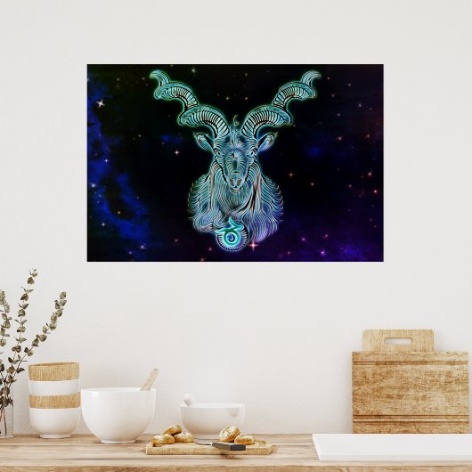 capricorn de geit zodiac poster (Keuken)