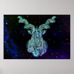 capricorn de geit zodiac poster