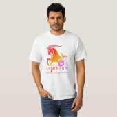 Capricorn de Goat Astrology Oranje & Paars T-shirt (Voorkant volledig)