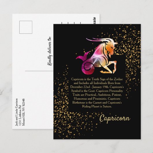 Capricorn de Goat Briefkaart (Voorkant / Achterkant)